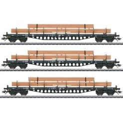 Maerklin H0 Rungenwagen-Set Mit Holzbeladung