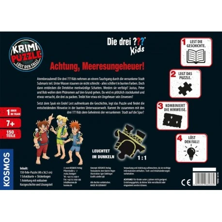 Kosmos Krimipuzzle Die Drei ??? Kids 150 Teile / Achtung, Meeresungeheuer! 7 Kosmos Krimipuzzle Die Drei ??? Kids 150 Teile / Achtung, Meeresungeheuer! – Bild 5
