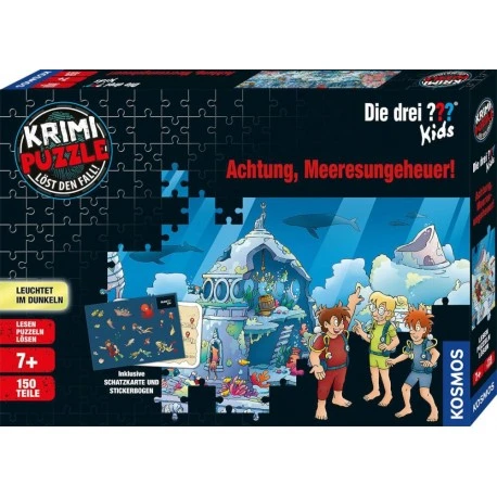 Kosmos Krimipuzzle Die Drei ??? Kids 150 Teile / Achtung, Meeresungeheuer! 3 Kosmos Krimipuzzle Die Drei ??? Kids 150 Teile / Achtung, Meeresungeheuer!
