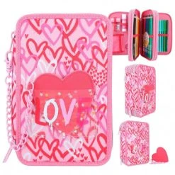 Depesche TOPModel 3-Fach Federtasche Mit PU Herz ONE LOVE